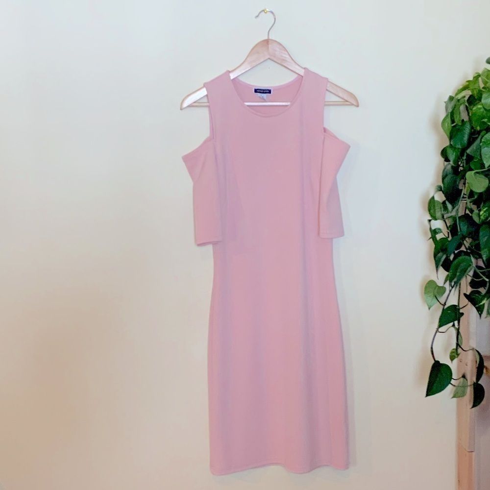 Blush Nude Dress Size Large Cold Shoulder - Picture 8 of 8